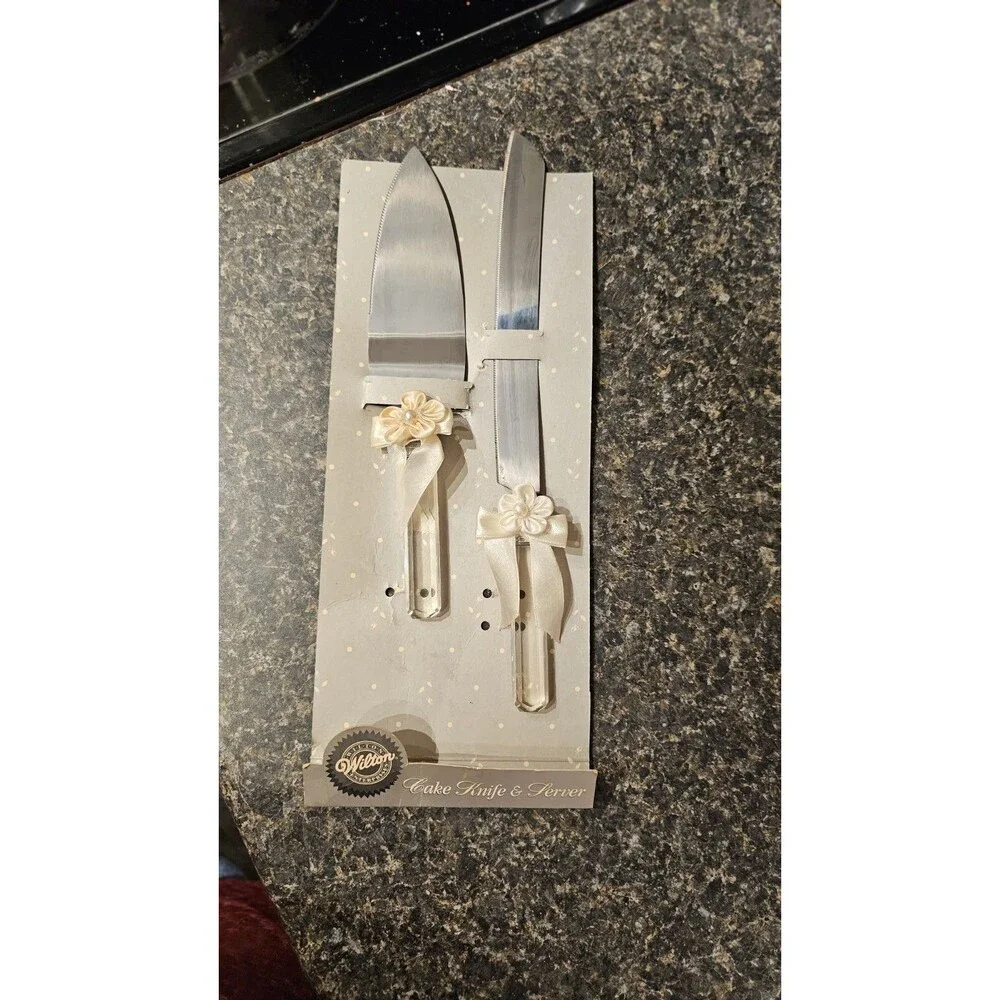 Wilton Wedding Cake Knife and Server Set Like Great Condition Next Day Shipping
